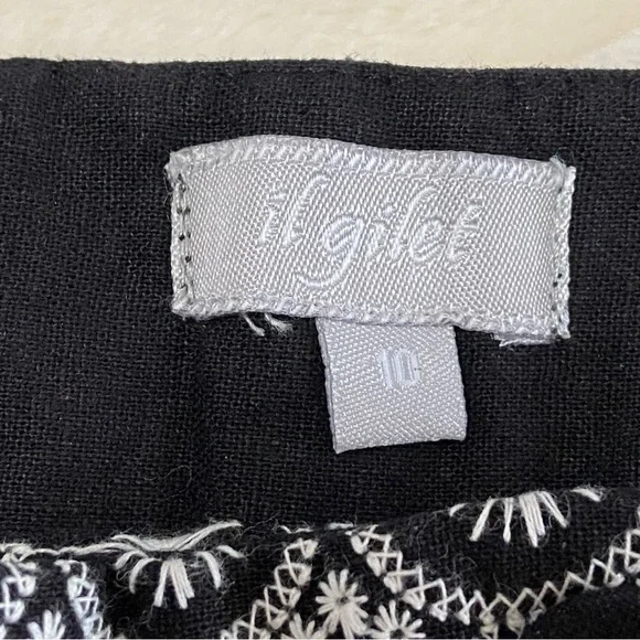 il Gilet / Black & White Embroidered Linen Blend Bermuda Shorts Size 10 - Picture 8 of 9